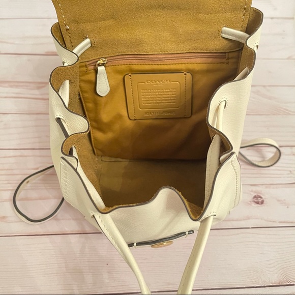 COACH white leather backpack authentic brand new main image 6